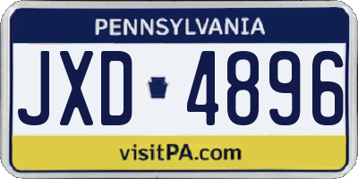 PA license plate JXD4896
