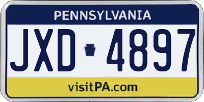 PA license plate JXD4897