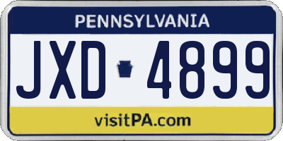PA license plate JXD4899