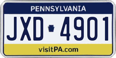 PA license plate JXD4901