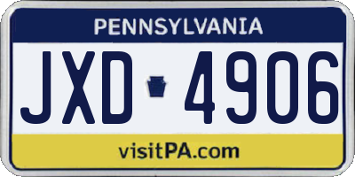 PA license plate JXD4906