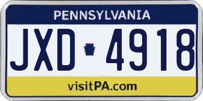 PA license plate JXD4918