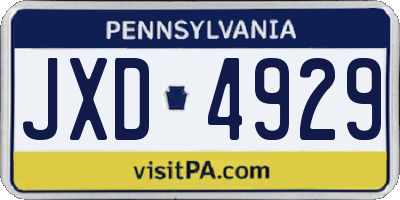 PA license plate JXD4929