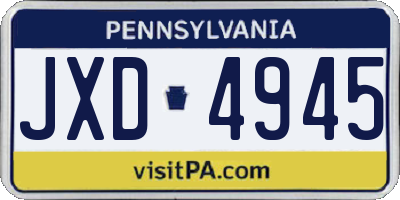 PA license plate JXD4945