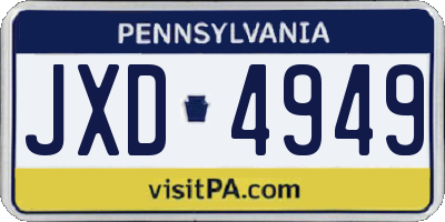 PA license plate JXD4949