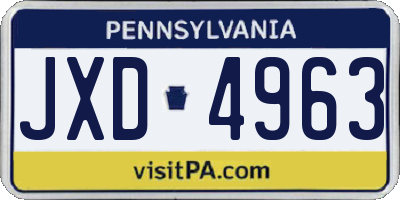 PA license plate JXD4963