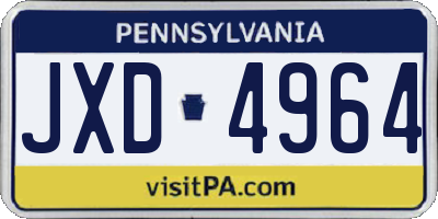 PA license plate JXD4964