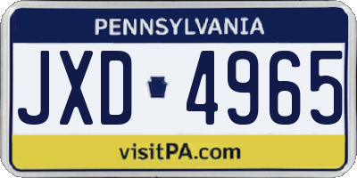 PA license plate JXD4965