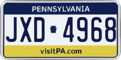 PA license plate JXD4968