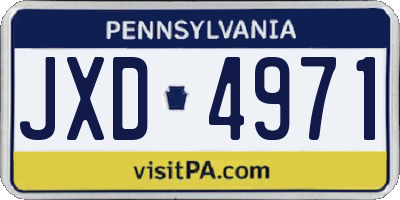 PA license plate JXD4971
