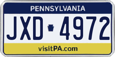 PA license plate JXD4972