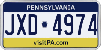 PA license plate JXD4974