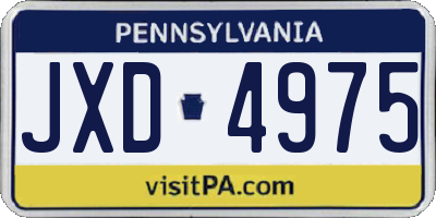 PA license plate JXD4975