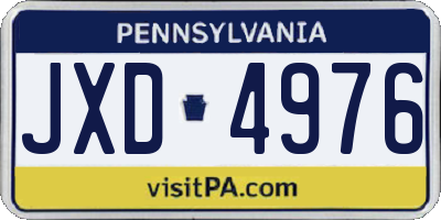 PA license plate JXD4976