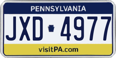 PA license plate JXD4977