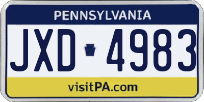 PA license plate JXD4983