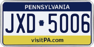 PA license plate JXD5006