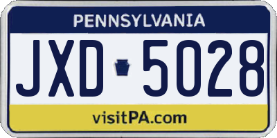 PA license plate JXD5028