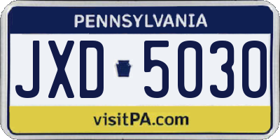 PA license plate JXD5030