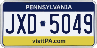 PA license plate JXD5049