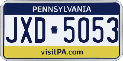 PA license plate JXD5053