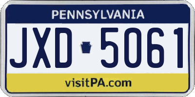 PA license plate JXD5061