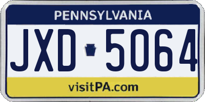 PA license plate JXD5064
