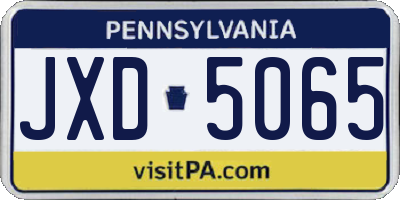 PA license plate JXD5065