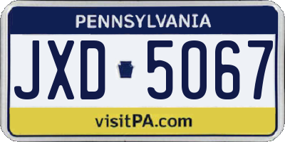 PA license plate JXD5067