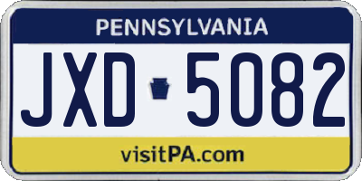 PA license plate JXD5082