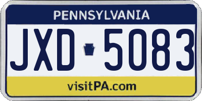 PA license plate JXD5083