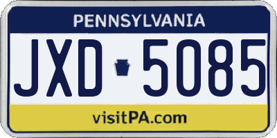 PA license plate JXD5085