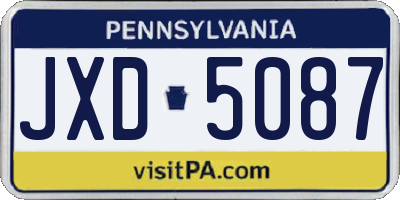 PA license plate JXD5087