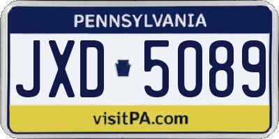 PA license plate JXD5089