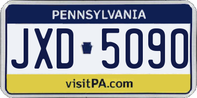 PA license plate JXD5090