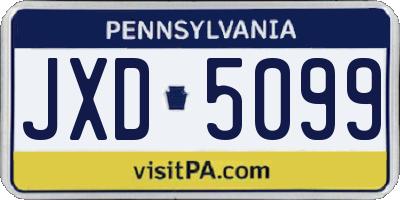 PA license plate JXD5099