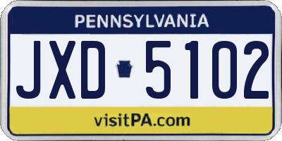 PA license plate JXD5102