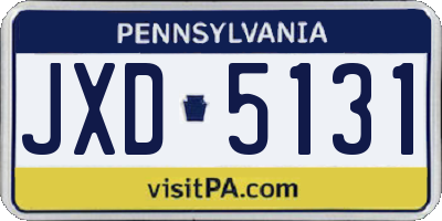 PA license plate JXD5131