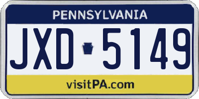 PA license plate JXD5149