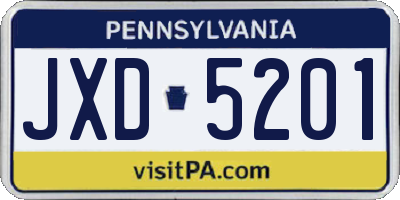PA license plate JXD5201