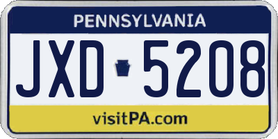 PA license plate JXD5208