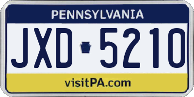 PA license plate JXD5210