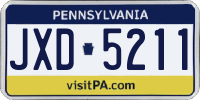 PA license plate JXD5211