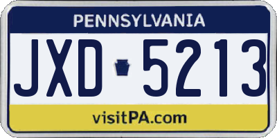 PA license plate JXD5213