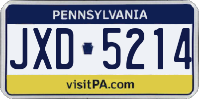 PA license plate JXD5214