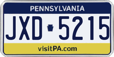 PA license plate JXD5215