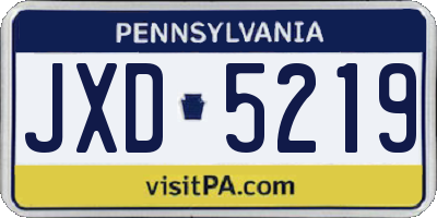 PA license plate JXD5219