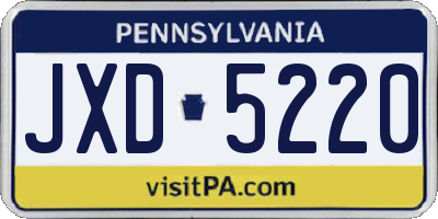 PA license plate JXD5220