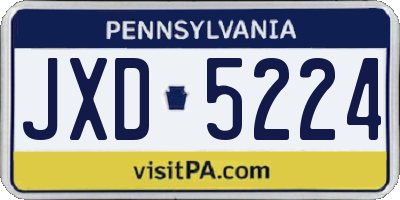 PA license plate JXD5224