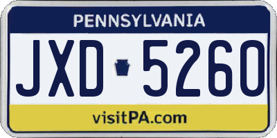 PA license plate JXD5260